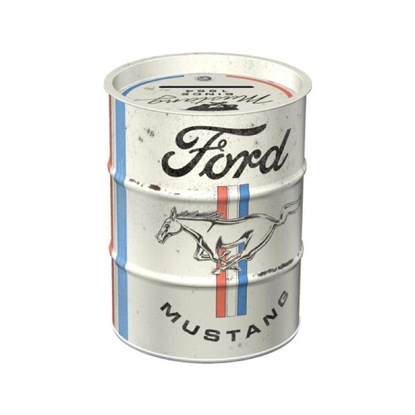 Nostalgic-Art Money Box Oil Barrel Ford Mustang 9.3x9.3x11.5cm