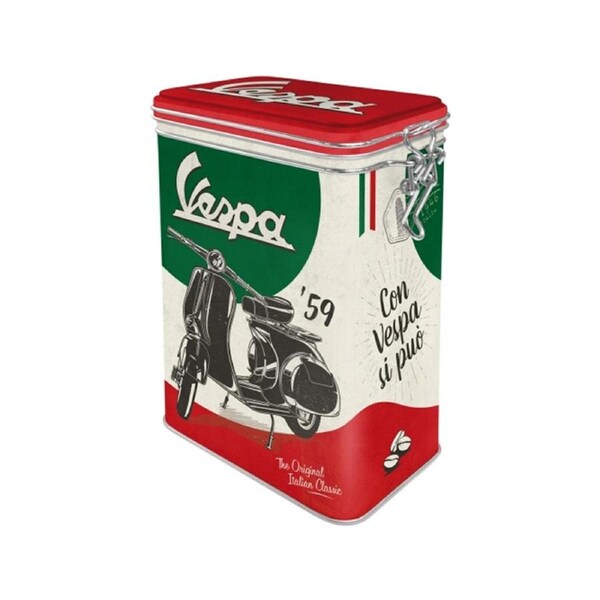 Nostalgic-Art Storage Clip Top Tin 1.3L 17.5cm Vespa The Italian Classic