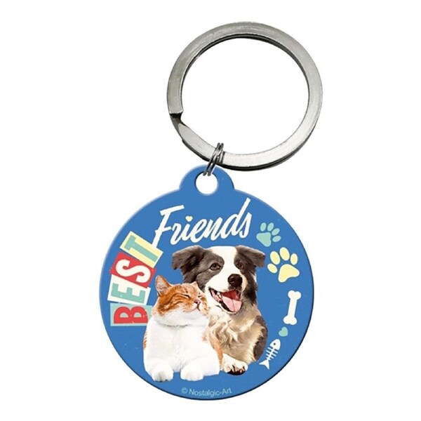 Nostalgic-Art Keyring Round Best Friends Cat & Dog 7.5x4x0.3cm