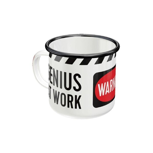 Nostalgic-Art Enamel Classic Coffee Mug Genius at Work 8x8cm
