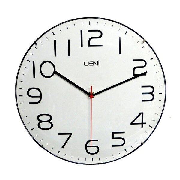 Leni Classic Analog Battery Powered Wall Clock 30cm White