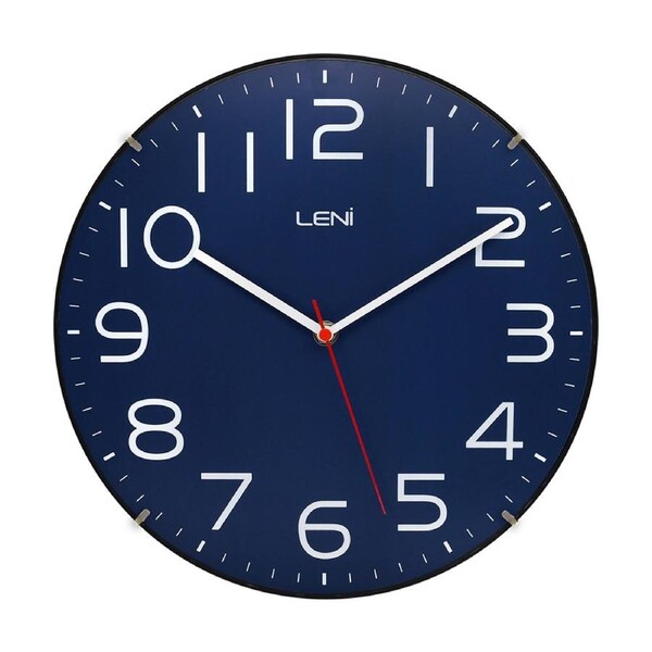 Leni Classic Analog Battery Powered Wall Clock 30cm Navy