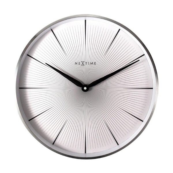 NeXtime Wall Clock Silent Sweep Aluminium Case 40cm White Dial