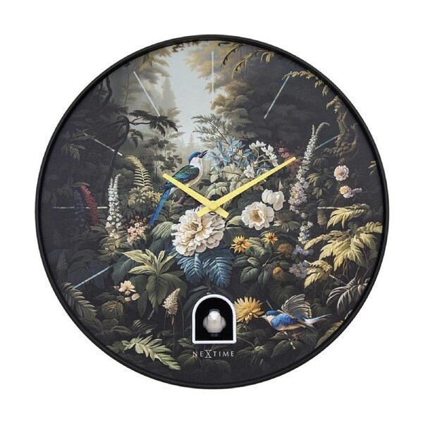 NeXtime Cuckoo Wall Clock Black 30cm Vanity Design Bird Song On The Hour