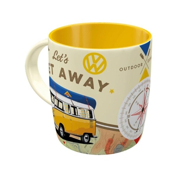 Nostalgic-Art Mug VW Bulli Travel-Themed Retro Ceramic 330ml Yellow