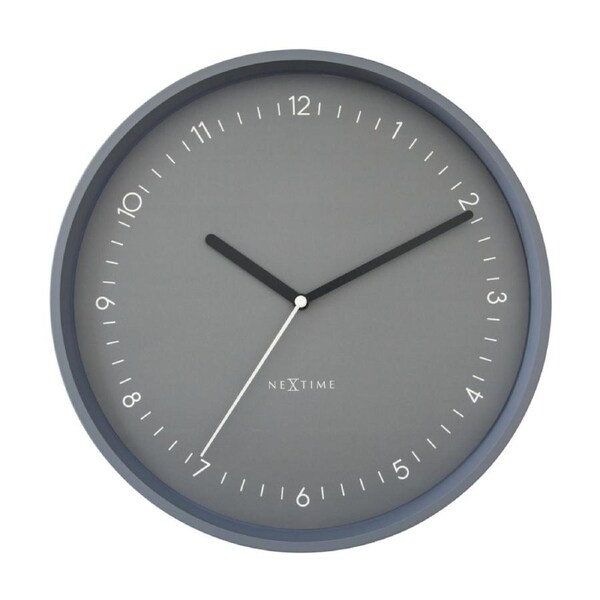 NeXtime Wall Clock Silent Sweep Modern Grey Aluminium 30cm Berlin Design