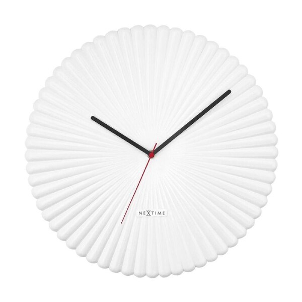 NeXtime Wall Clock Silent Operation Retro Whimsy 40cm White Glossy Mousse