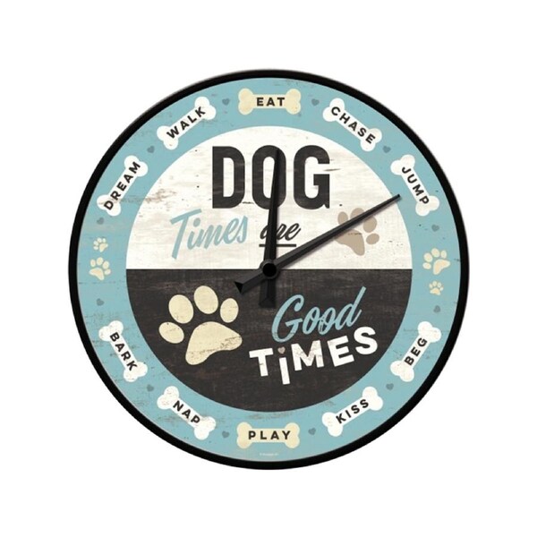 Nostalgic-Art Wall Clock Dog Times Themed Retro Design 30cm