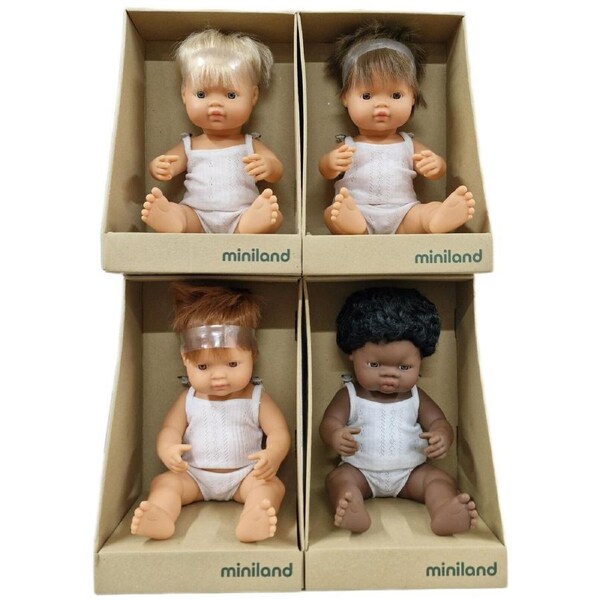 Miniland Dolls - The Boys Collection 4 Boy Doll Pack 38cm