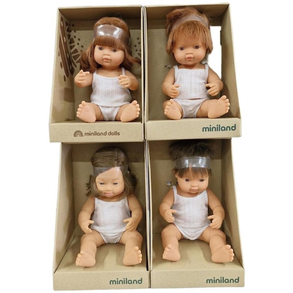 Miniland Dolls - Girls & Boys Collection Includes Down Syndrome Doll Pack 38cm