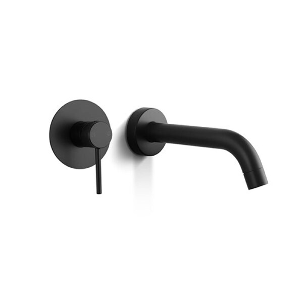 Black Bathtub Spout Basin Water Mixer Tap Set With Brass Shower Mixer