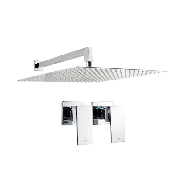 16 Inch Rain Shower Head Stainless Steel Square Wall Chrome | Woolworths