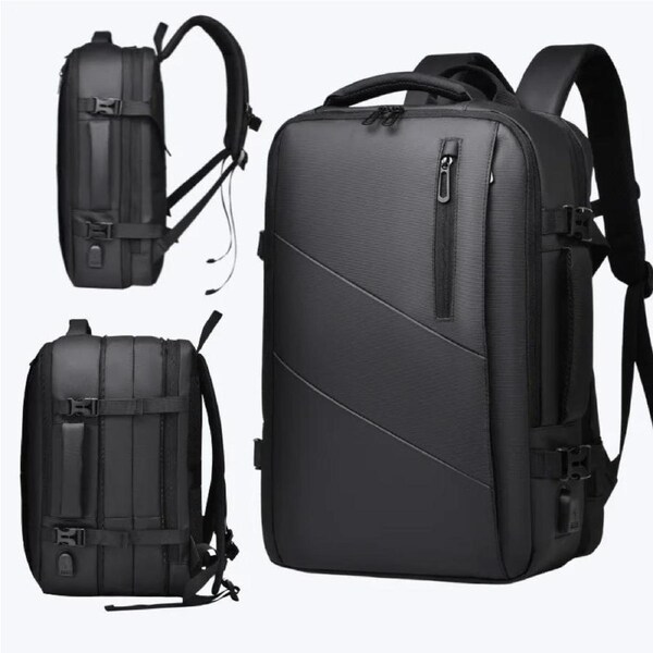 Laptop Backpack with USB Port Black