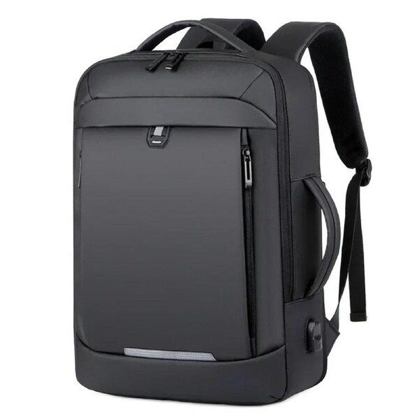Leather Laptop Backpack Black