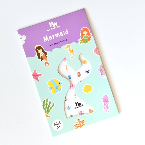 No Nasties Kids Mermaid Nail Stickers