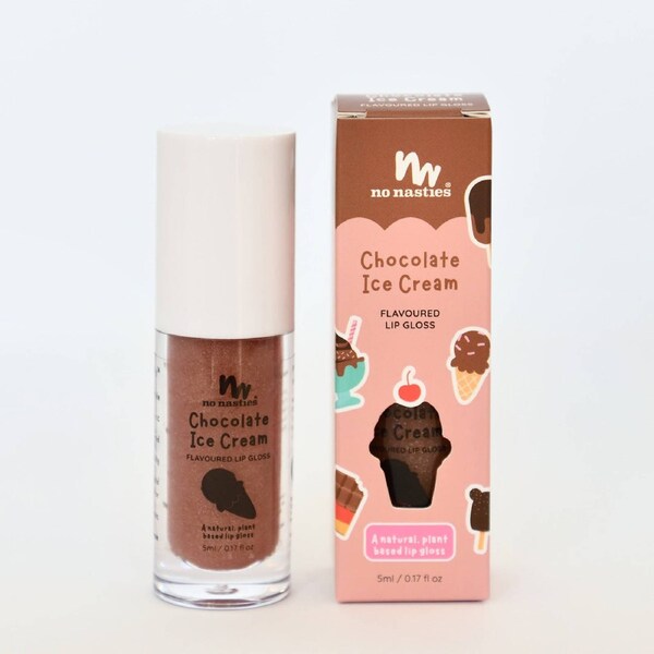 No Nasties Kids Natural Lip Gloss Chocolate Ice-Cream 5ml