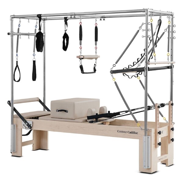 Lifespan Fitness Contour Cadillac Pilates Reformer with Full Trapeze Table (Beige)