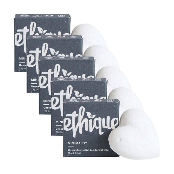 5 x ETHIQUE Mini Deodorant 15g - Minimalist Unscented