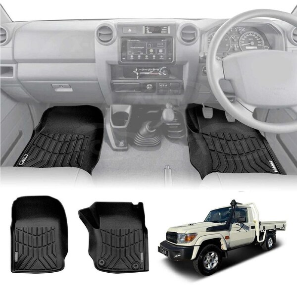 3D Front Floor Mats for Toyota Land Cruiser 79 Series Single Cab 2012-2016 Heavy Duty All Weather Car Mats Carpet Liner Set