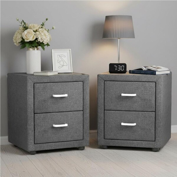 Artiss 2 X Bedside Table CADEN Grey