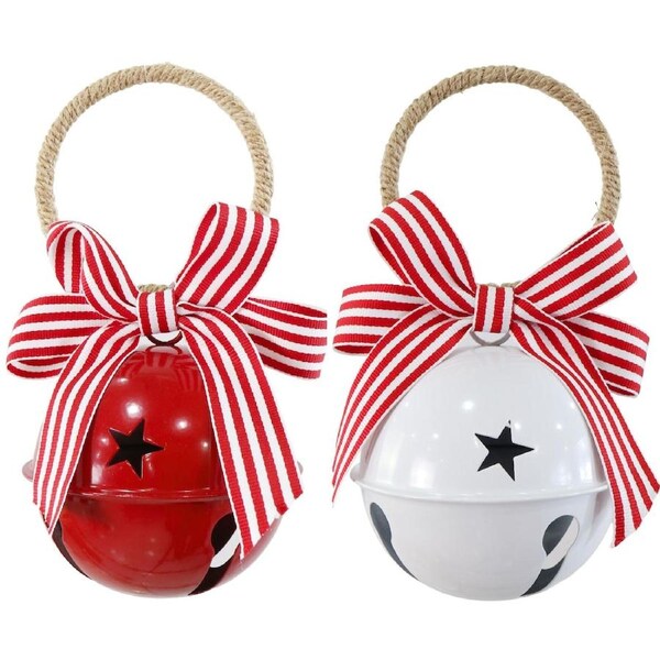 Candy Stripe Nut Bell Hanging Decoration 19cm (1 Only)