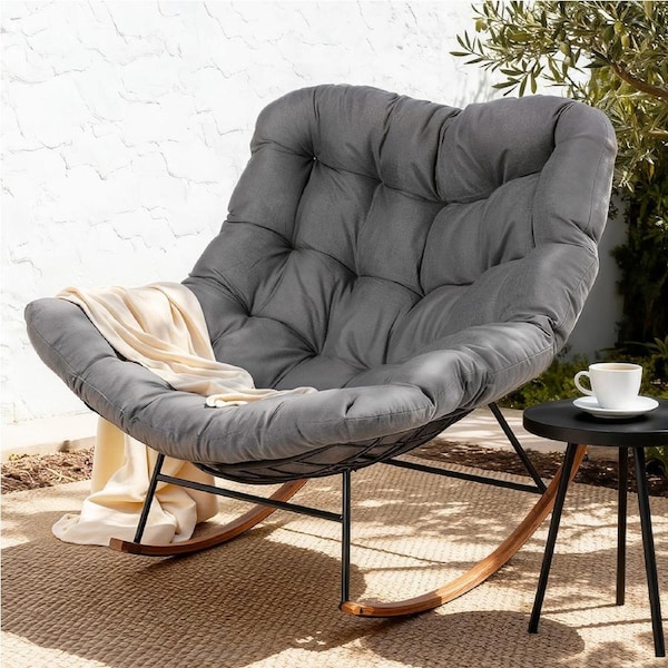 Gardeon Rocking Chair Outdoor Furniture Papasan Recliner Garden Patio Lounge Setting