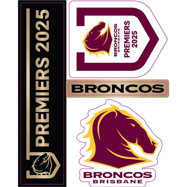 Brisbane Broncos 2025 Premiership Premiers Decals Sticker Sheet