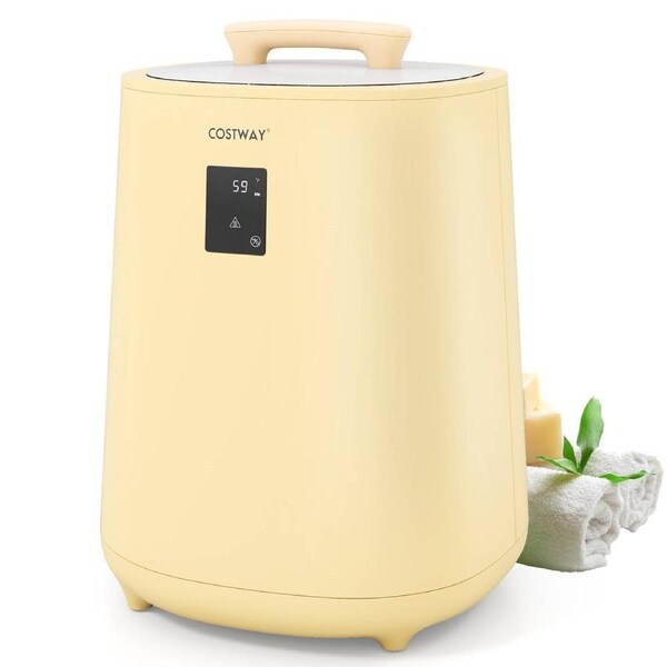 Giantex 18L Bathroom Auto Shut off Towel Warmer Portable Towel Bucket w/LED Display Yellow