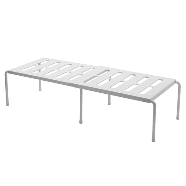 Adjustable Cupboard Storage Shelf Organiser Holder Pantry Stand Rack Kitchen White