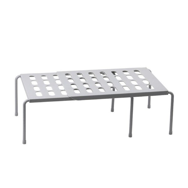Adjustable Cupboard Storage Shelf Organiser Holder Pantry Stand Rack Kitchen Gray