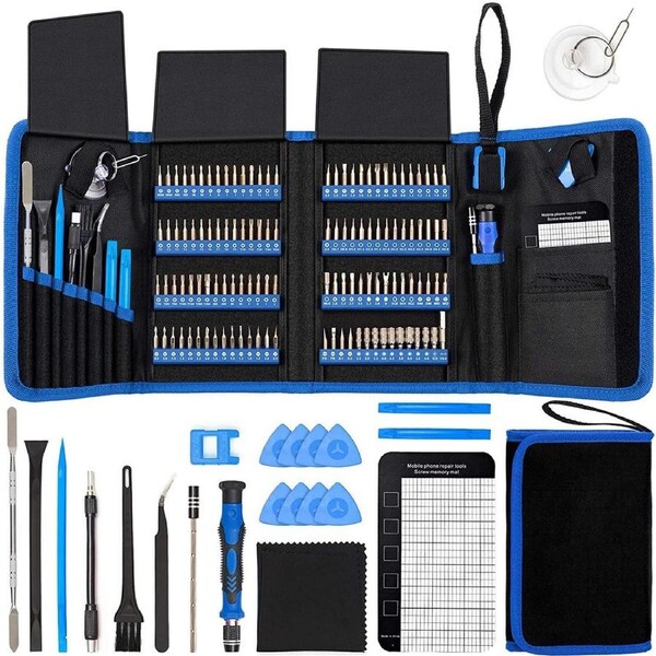 142-in-1 Precision Screwdriver Set Magnetic Electronics Repair Tool Kit 120 Bits with Flexible Shaft for PC Laptop MacBook iPhone Watch and Glasses