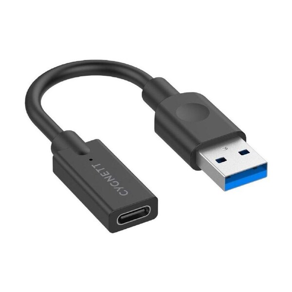 Cygnett Essentials 10cm USB-A to USB-C Cable Adapter (Black)