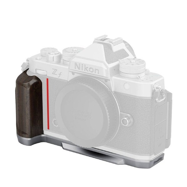 SmallRig L-Shaped Mount Plate with Wooden Handle for Nikon Z f (Silver) 5707