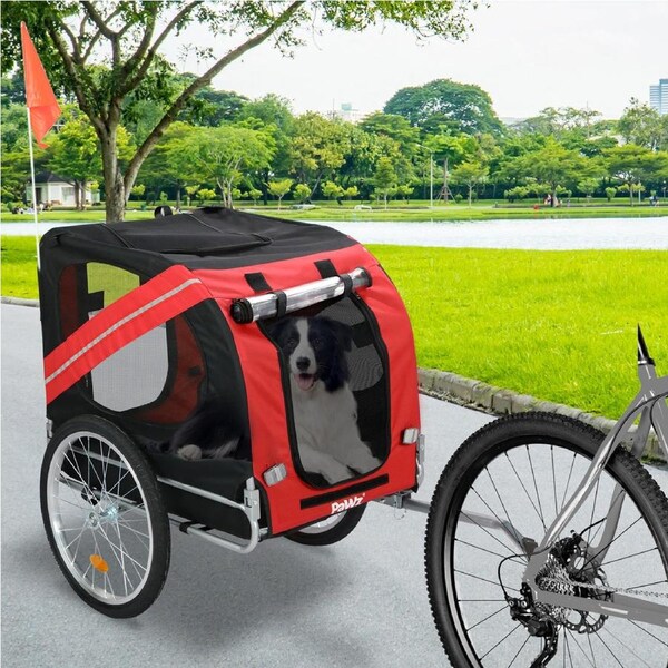 Pawz Pet Bike Trailer Foldable Pet Stroller Outdoor Cycling With Sunroof Large