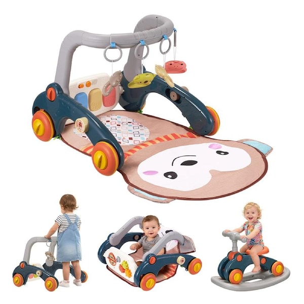 PlayPals 7-in-1 Baby Play Mat Kick & Play Piano Gym Activity Tummy Time Mat Learning Toys Blue