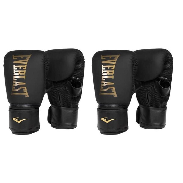 2PK Everlast Elite Cardio Training Boxing Gloves L/XL Black/Gold