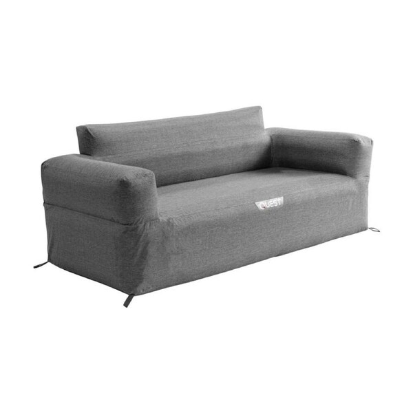 Quest Outdoors Air Sofa 3 Seater Inflatable Camping Chair w/Carry Bag Charcoal