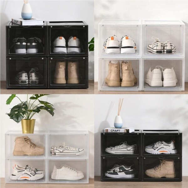 Nelio 4 Pack Premium Sneaker Shoe Display Box Clear / Front Drop