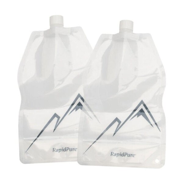 2pc RapidPure Collapsible Water Bottles Packable 1.5L Camping Hiking