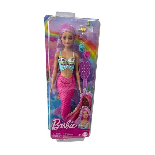 Barbie Long Hair Doll Pink Tail
