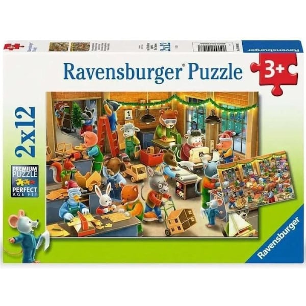 Ravensburger - Christmas Toy Factory Puzzle 2x12 Pieces