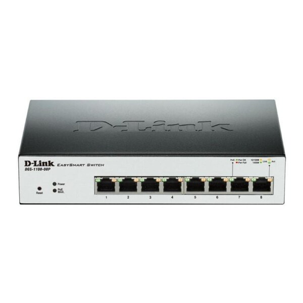 D-Link 8-Port Gigabit Smart Managed PoE Switch - Black