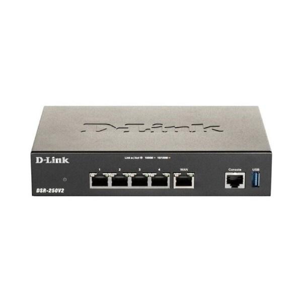 D-Link DSR-250V2 5-Gigabit Port VPN Router - Black