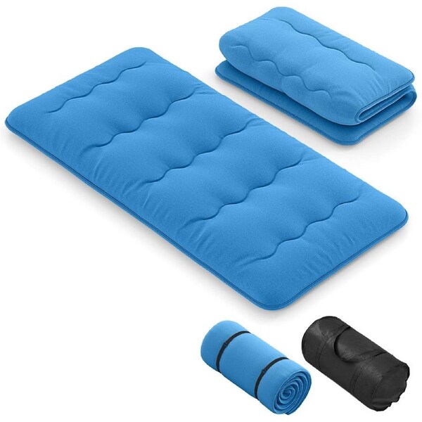 Giantex Tatami Roll up Mat Cushion Sleeping Pad Twin Size Camping Mattress w/Carry Bag Blue