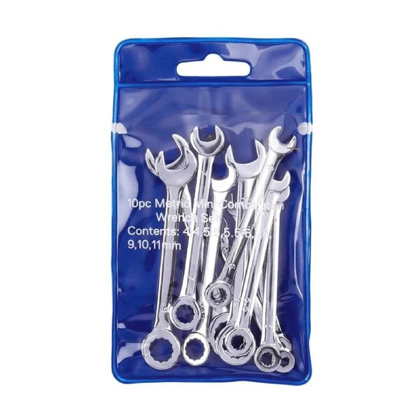 10PCS Mini Mirror Polishing Open-end Wrench and Double-purpose Wrench Set 4-11mm