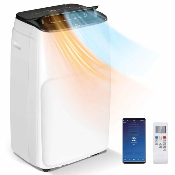 Costway 5in1 Portable Air Conditioner 14000 BTU App Control AC Unit Cooler Fan Remote Control & LED Display Dehumidifier