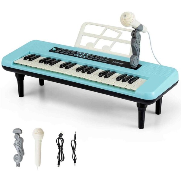 Babyjoy 37-Key Kid Electronic Keyboard Digital Piano Music Toy Gift w/Music Stand Leg
