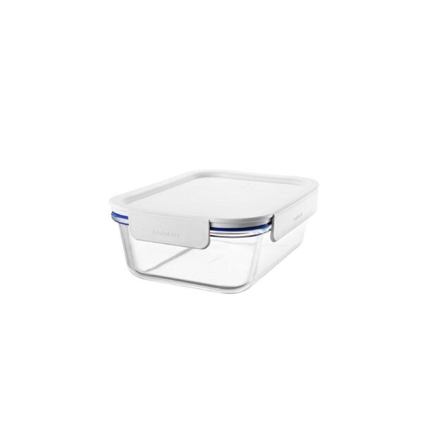 Locknlock Clear Glass White Rectangle Container 1L