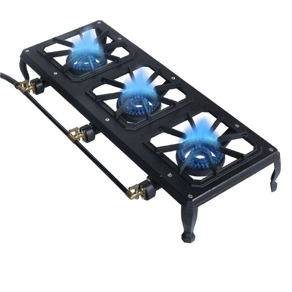 Auscrown Triple Cast Iron 3 Burner Turbo Country Cooker 6.9kPa 54mj/hr