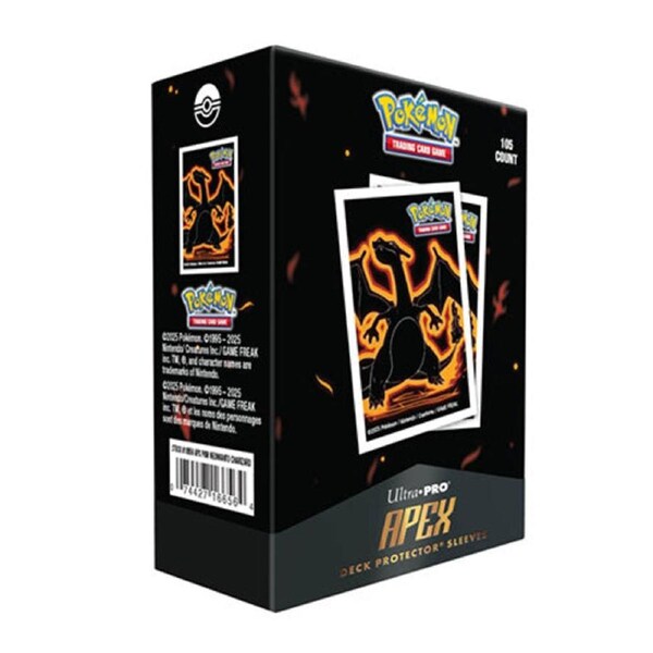 Pokemon Neon Kanto 105ct APEX Deck Protector Sleeves Charizard